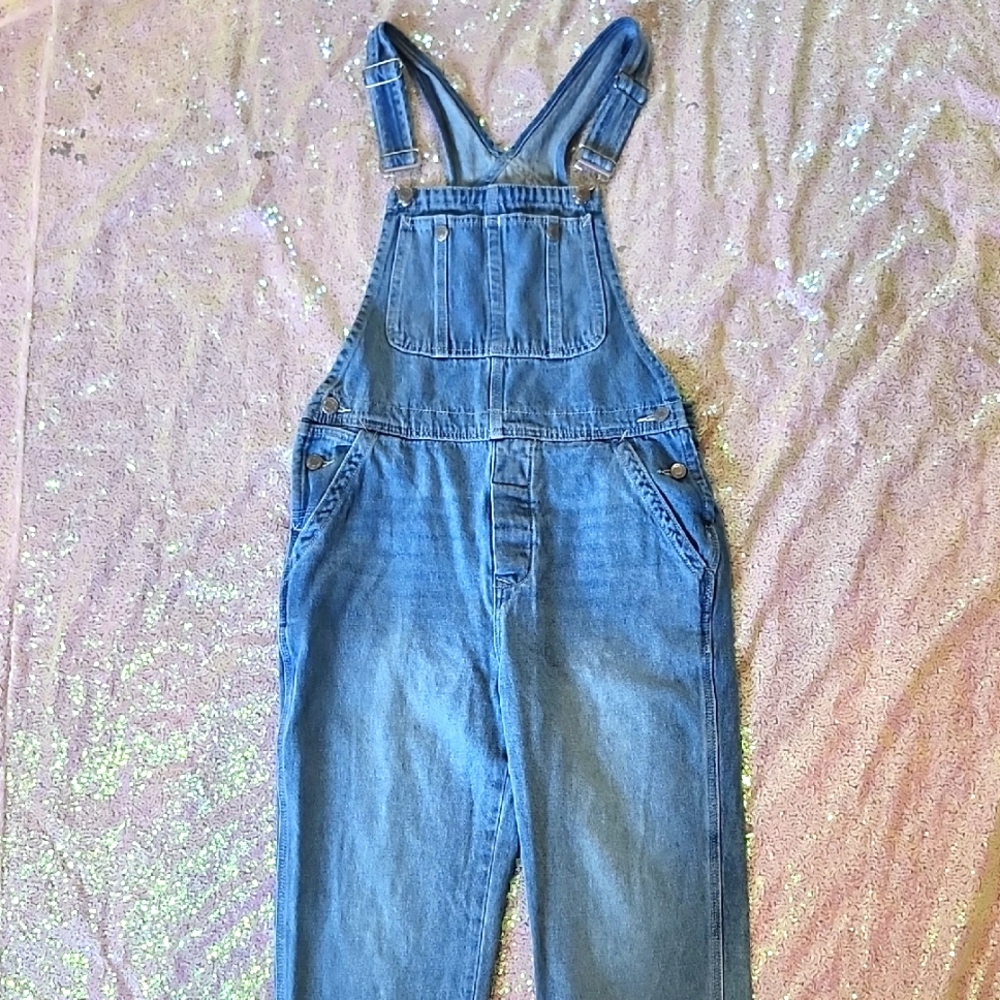 Blue Denim Overalls SMALL Super Cute Great Shape!!
